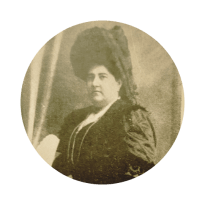 Retrato y ficha bibliográfica de la escritora uruguaya María Abella.